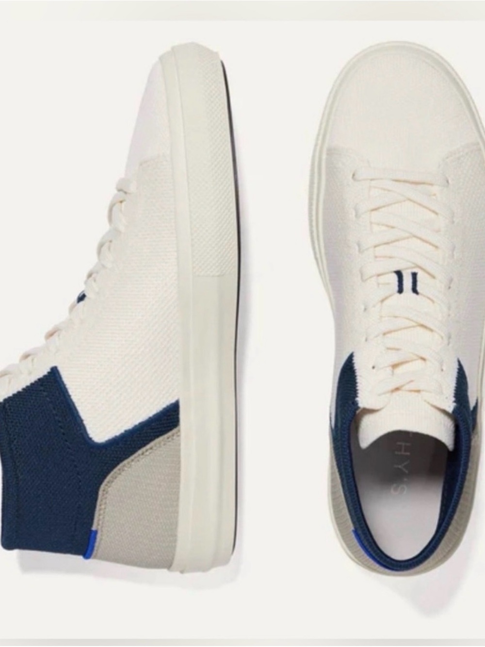 Rothy's Women’s High-Top Sneakers - Cream, Navy & Gray